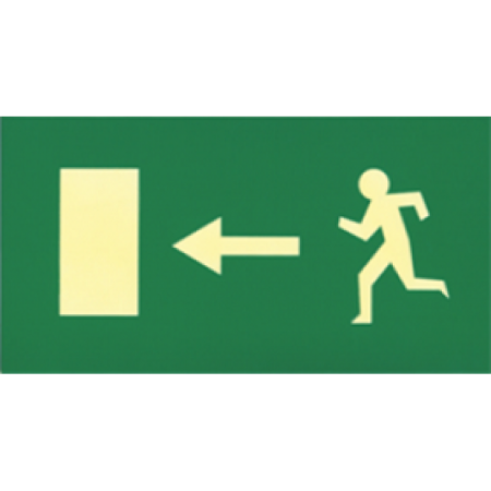 Σήμανση κατεύθυνσης φωσφοριζέ (L) 27X14cm PVC