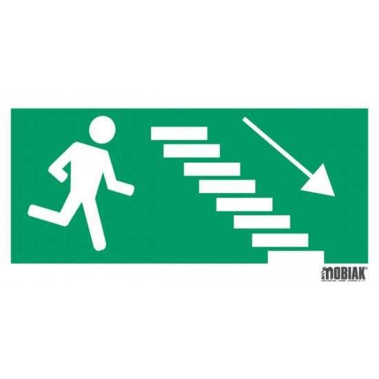 Σήμανση κατεύθυνσης φωσφοριζέ ΔΕΞΙΑ σκάλες 30X15cm