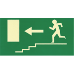 Σήμανση κατεύθυνσης φωσφοριζέ σκάλες (L) 27X14cm