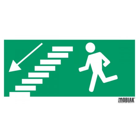 Σήμανση κατεύθυνσης φωσφοριζέ ΑΡΙΣΤΕΡΑ σκάλες 30X15cm
