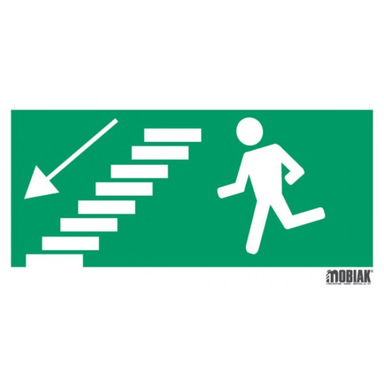 Σήμανση κατεύθυνσης φωσφοριζέ ΑΡΙΣΤΕΡΑ σκάλες 30X15cm