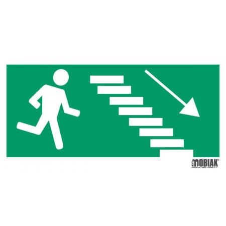 Σήμανση κατεύθυνσης φωσφοριζέ ΔΕΞΙΑ σκάλες 30X15cm